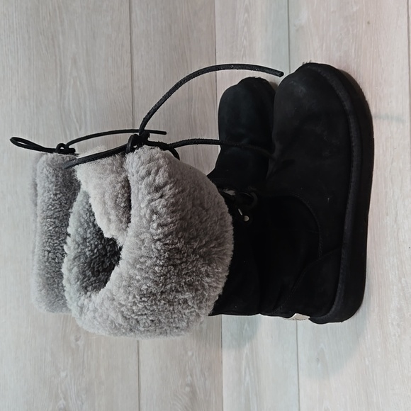 Ugg Australia Women 1892 Tall Leather Sheepskin Lace Up Boots Sz 7 - Picture 2 of 13